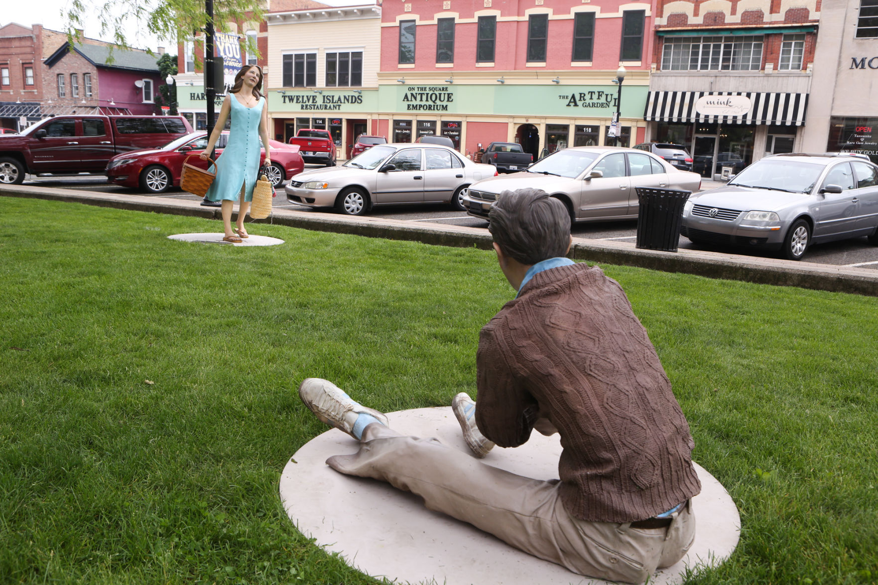 Artist Seward Johnson's "The Tooth" is implanted at the Crown Point Sportsplex
